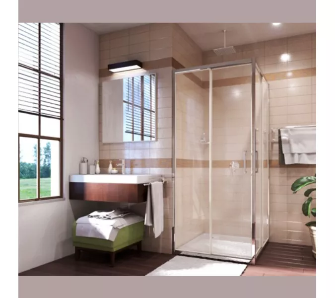 Душевой уголок квадратный WasserKRAFT Main, Цвет стекла: прозрачное, Цвет профиля: Хром, Выбрать размер: 100х100, изображение 5