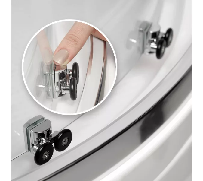 Душевой уголок полукруглый WasserKRAFT Main, Цвет стекла: прозрачное, Цвет профиля: Хром, Выбрать размер: 90х90, изображение 4