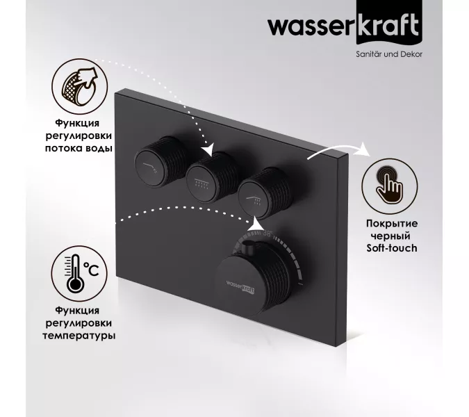 WasserKRAFT Elbe 7458 Thermo Термостатический смеситель для ванны и душа