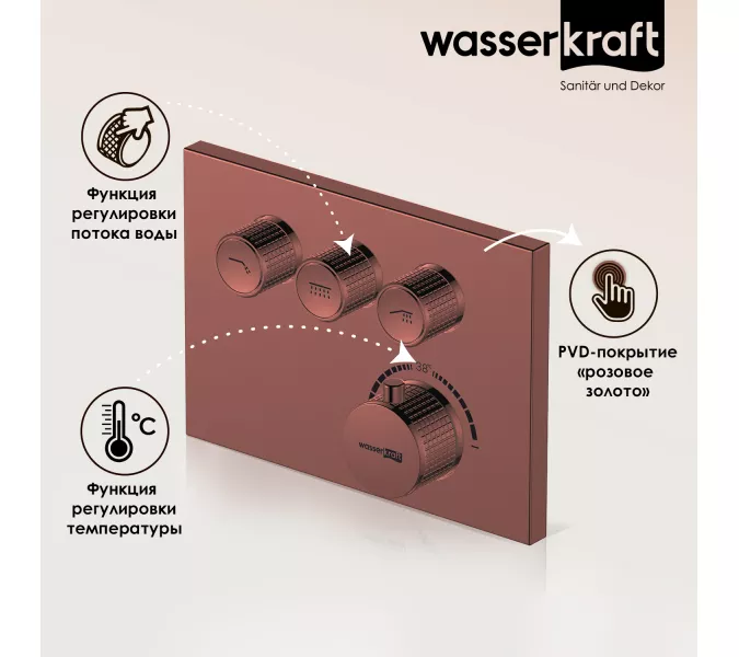 WasserKRAFT Asphe 7758 Thermo Термостатический смеситель для ванны и душа