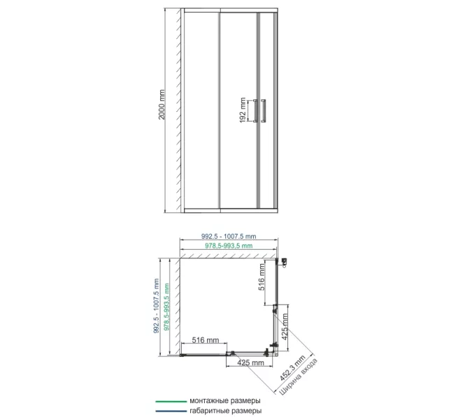 Душевой уголок WasserKRAFT Tauber 64S прозрачное/никель, Цвет стекла: прозрачное, Цвет профиля (вариация): Никель, Выбрать размер: 100х100, изображение 2