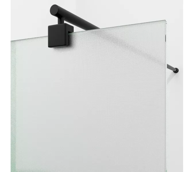 Душевая перегородка WasserKRAFT Rur 30W MB-TXG  рифленое/черный, Цвет стекла: рифленое, Цвет профиля: Черный, Цвет профиля (вариация): Черный, Выбрать размер: 100, изображение 3