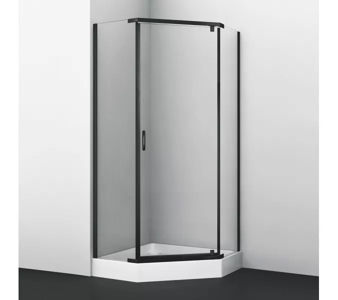Душевой уголок WasserKRAFT Wiese 84P38/84P11, Цвет стекла: прозрачное, Цвет профиля: Черный, Выбрать размер: 100х100, изображение 6