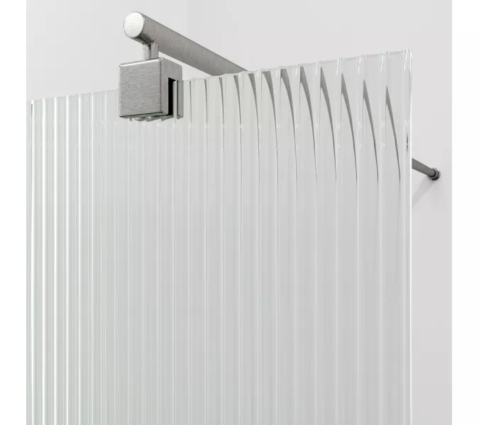 Душевая перегородка WasserKRAFT Rur 30W BN-FL ребристое/никель, Цвет стекла: ребристое, Цвет профиля: Серый, Цвет профиля (вариация): Никель, Выбрать размер: 110, изображение 2