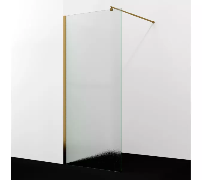 Душевая перегородка WasserKRAFT Rur 30W BG-TXG рифленое/матовое золото, Цвет стекла: рифленое, Цвет профиля: Золото, Цвет профиля (вариация): Матовое золото, Выбрать размер: 110, изображение 2