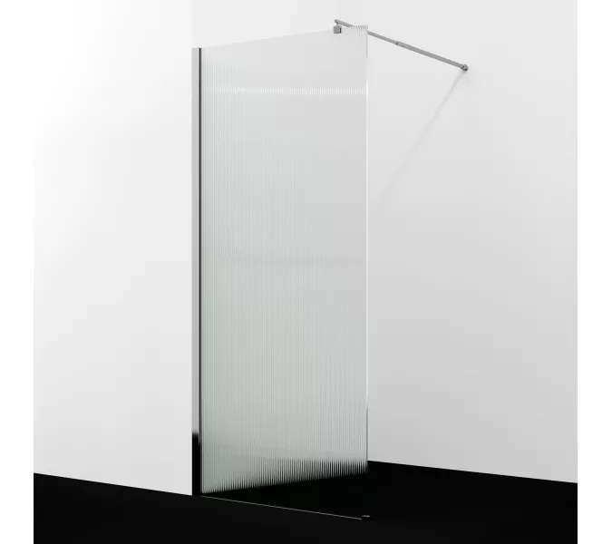 Душевая перегородка WasserKRAFT Rur 30W -FL ребристое/хром, Цвет стекла: ребристое, Цвет профиля: Хром, Цвет профиля (вариация): Серебро, Выбрать размер: 90