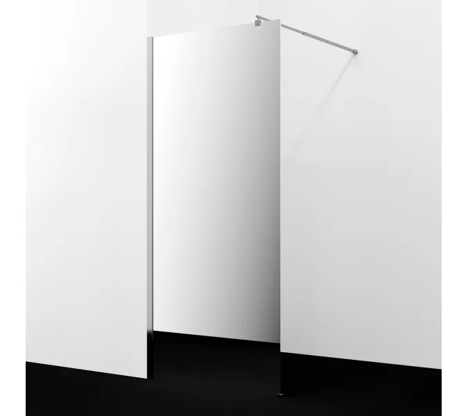 Душевая перегородка WasserKRAFT Rur 30W -MR  зеркальная/хром, Цвет стекла: зеркальное, Цвет профиля: Хром, Цвет профиля (вариация): Серебро, Выбрать размер: 100, изображение 2