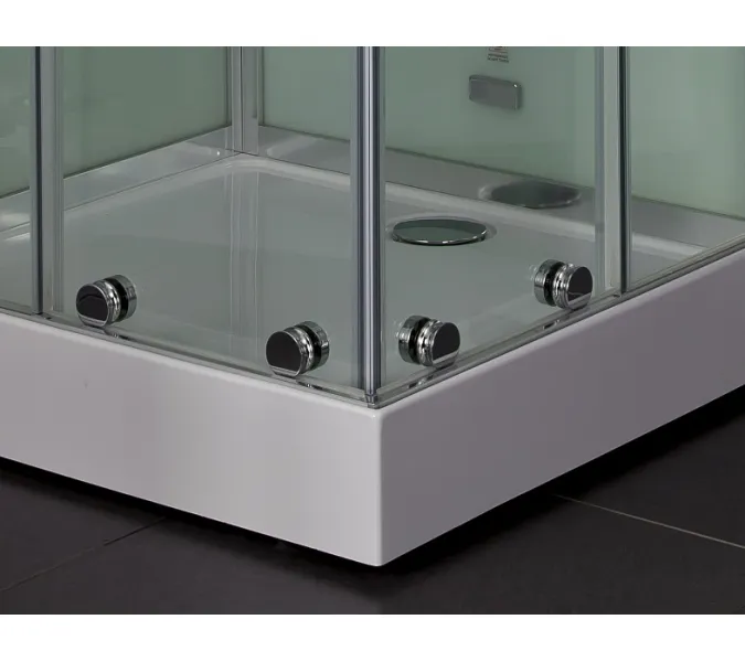 Душевая кабина с паром и гидромассажем квадратная Bandhours BETA L/R, Цвет стекла: прозрачное, Высота поддона: 15, Цвет профиля: Хром, Тип поддона: Низкий, Выбрать размер: 90x90, Ориентация: левая, изображение 3