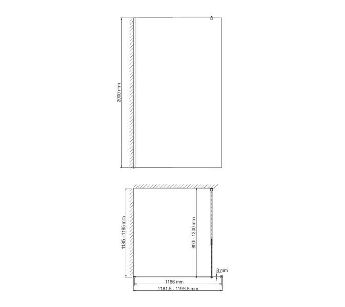 Душевая перегородка WasserKRAFT Rur 30W BN-MG  матовое/никель, Цвет стекла: матовое, Цвет профиля: Серый, Цвет профиля (вариация): Никель, Выбрать размер: 120, изображение 6