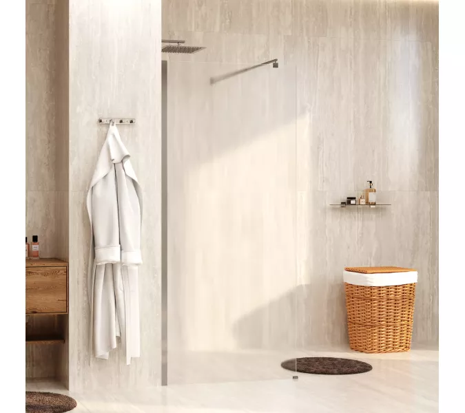 Душевая перегородка WasserKRAFT Rur 30W -TXG рифленое/хром, Цвет стекла: рифленое, Цвет профиля: Хром, Цвет профиля (вариация): Серебро, Выбрать размер: 100