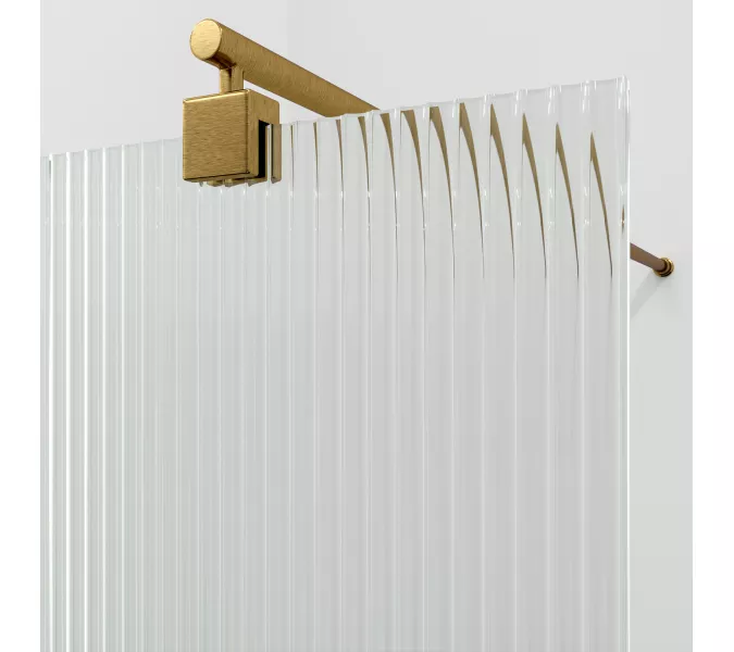 Душевая перегородка WasserKRAFT Rur 30W BG-FL ребристое/матовое золото, Цвет стекла: ребристое, Цвет профиля: Золото, Цвет профиля (вариация): Матовое золото, Выбрать размер: 90, изображение 2