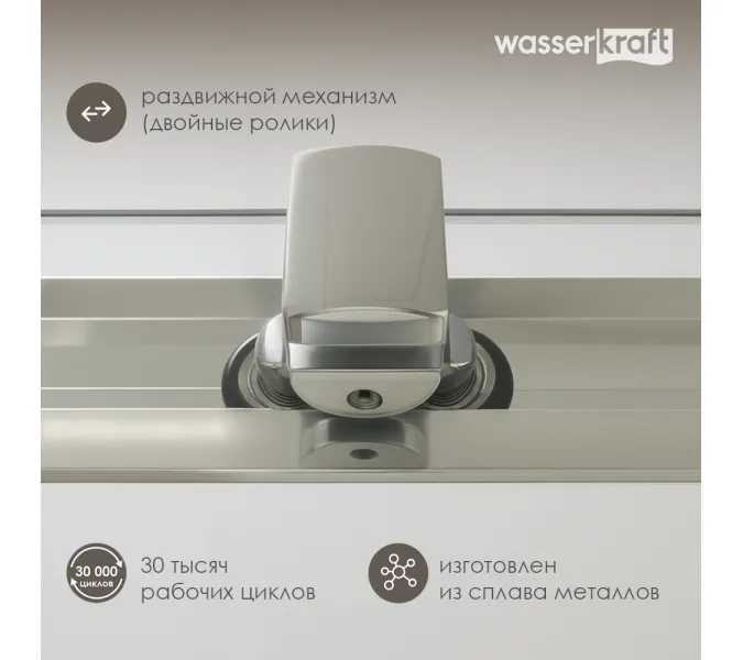 Душевой уголок WasserKRAFT Naab 86S11, Цвет стекла: прозрачное, Цвет профиля: Хром, Выбрать размер: 90х90, изображение 9