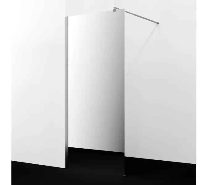 Душевая перегородка WasserKRAFT Rur 30W  BN-MR зеркальное/никель, Цвет стекла: зеркальное, Цвет профиля: Серый, Цвет профиля (вариация): Никель, Выбрать размер: 110, изображение 2