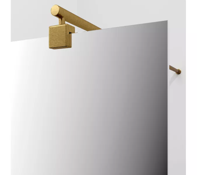 Душевая перегородка WasserKRAFT Rur 30W BG-MR зеркальное/матовое золото, Цвет стекла: зеркальное, Цвет профиля: Золото, Цвет профиля (вариация): Матовое золото, Выбрать размер: 90, изображение 3