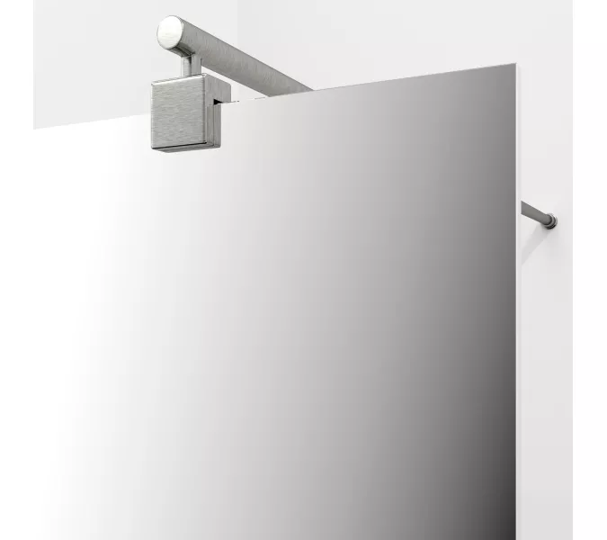 Душевая перегородка WasserKRAFT Rur 30W  BN-MR зеркальное/никель, Цвет стекла: зеркальное, Цвет профиля: Серый, Цвет профиля (вариация): Никель, Выбрать размер: 110, изображение 3