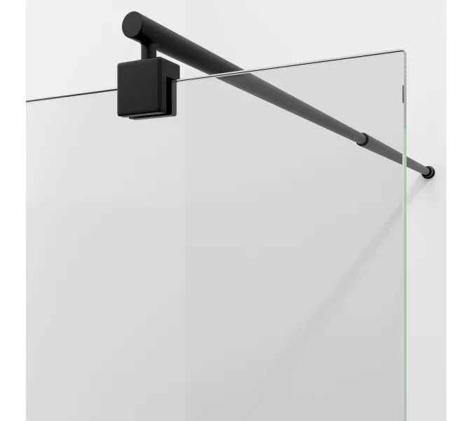 Душевая перегородка WasserKRAFT Rur 30W MB  прозрачное/черный, Цвет стекла: прозрачное, Цвет профиля: Черный, Цвет профиля (вариация): Черный, Выбрать размер: 110, изображение 3