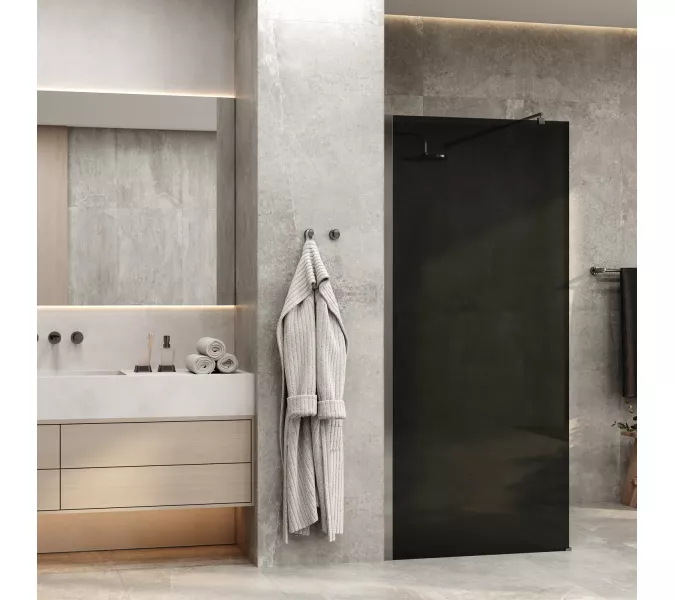 Душевая перегородка WasserKRAFT Rur 30W -TG тонирован/хром, Цвет стекла: тонированное, Цвет профиля: Хром, Цвет профиля (вариация): Серебро, Выбрать размер: 120