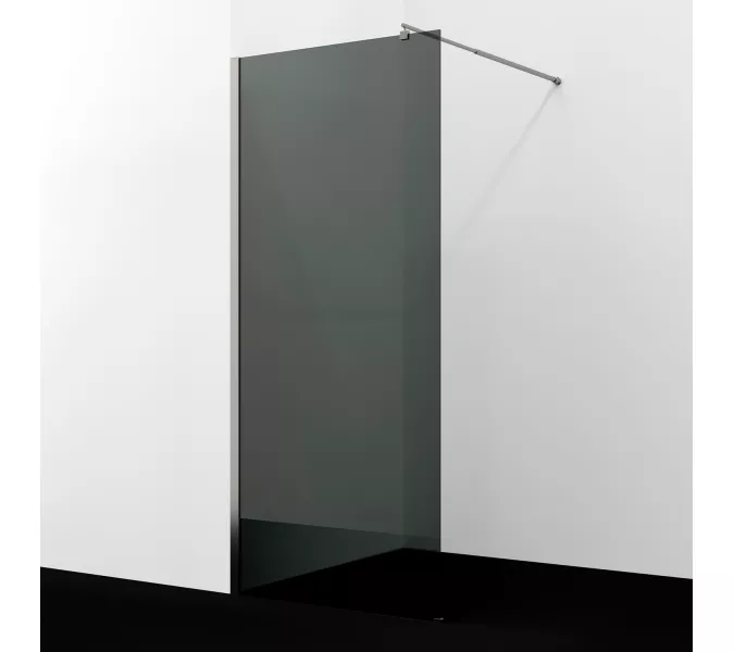 Душевая перегородка WasserKRAFT Rur 30W BN-TG  тонирован/никель, Цвет стекла: тонированное, Цвет профиля: Серый, Цвет профиля (вариация): Никель, Выбрать размер: 90, изображение 2