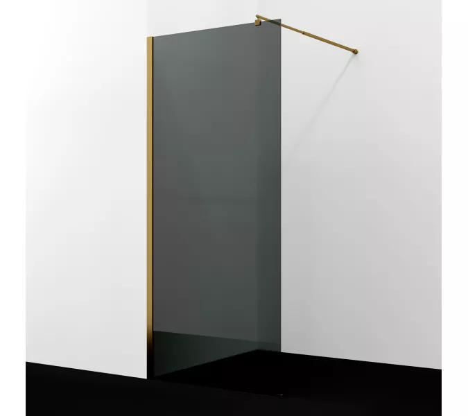 Душевая перегородка WasserKRAFT Rur 30W BG-TG тонирован/мат. золото, Цвет стекла: тонированное, Цвет профиля: Золото, Цвет профиля (вариация): Матовое золото, Выбрать размер: 110, изображение 2