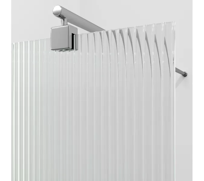 Душевая перегородка WasserKRAFT Rur 30W -FL ребристое/хром, Цвет стекла: ребристое, Цвет профиля: Хром, Цвет профиля (вариация): Серебро, Выбрать размер: 90, изображение 2
