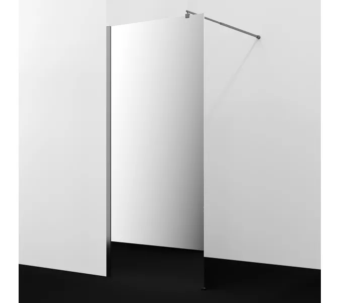 Душевая перегородка WasserKRAFT Rur 30W GR-MR зеркальное/графит, Цвет стекла: зеркальное, Цвет профиля: Серый, Цвет профиля (вариация): Графит, Выбрать размер: 90, изображение 2