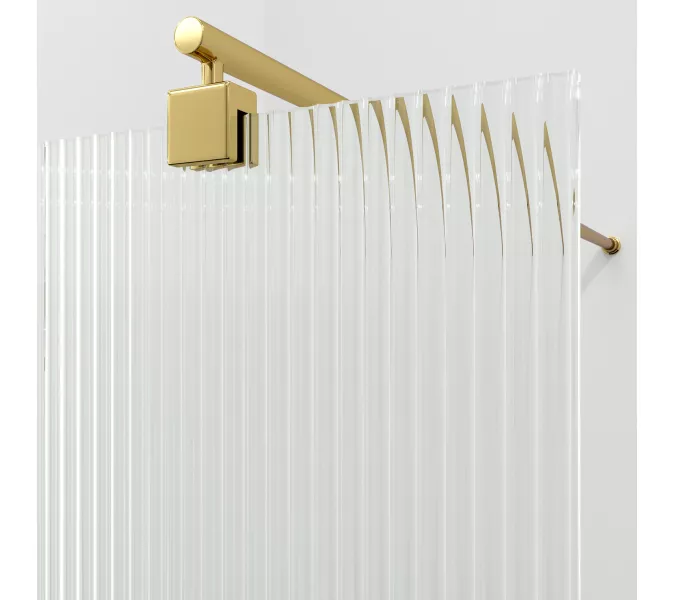 Душевая перегородка WasserKRAFT Rur 30W PG-FL ребристое/глянц.золото, Цвет стекла: ребристое, Цвет профиля: Золото, Цвет профиля (вариация): Глянцевое золото, Выбрать размер: 90, изображение 2