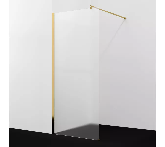 Душевая перегородка WasserKRAFT Rur 30W PG-MG  матовое/глянц.золото, Цвет стекла: матовое, Цвет профиля: Золото, Цвет профиля (вариация): Глянцевое золото, Выбрать размер: 110, изображение 2