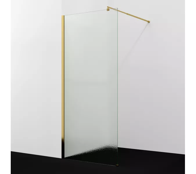 Душевая перегородка WasserKRAFT Rur 30W PG-TXG рифленое/глянц.золото, Цвет стекла: рифленое, Цвет профиля: Золото, Цвет профиля (вариация): Глянцевое золото, Выбрать размер: 100