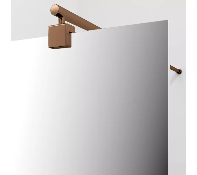 Душевая перегородка WasserKRAFT Rur 30W RG-MR зеркальное/розовое золото, Цвет стекла: зеркальное, Цвет профиля: Розовое золото, Цвет профиля (вариация): Розовое золото, Выбрать размер: 90, изображение 2