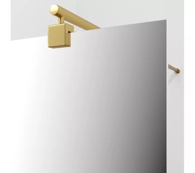 Душевая перегородка WasserKRAFT Rur 30W PG-MR зеркальное/глянц.золото, Цвет стекла: зеркальное, Цвет профиля: Золото, Цвет профиля (вариация): Глянцевое золото, Выбрать размер: 100, изображение 3