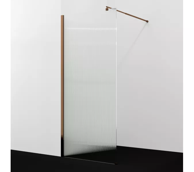 Душевая перегородка WasserKRAFT Rur 30W RG-FL ребристое/розовое золото, Цвет стекла: ребристое, Цвет профиля: Розовое золото, Цвет профиля (вариация): Розовое золото, Выбрать размер: 120, изображение 2