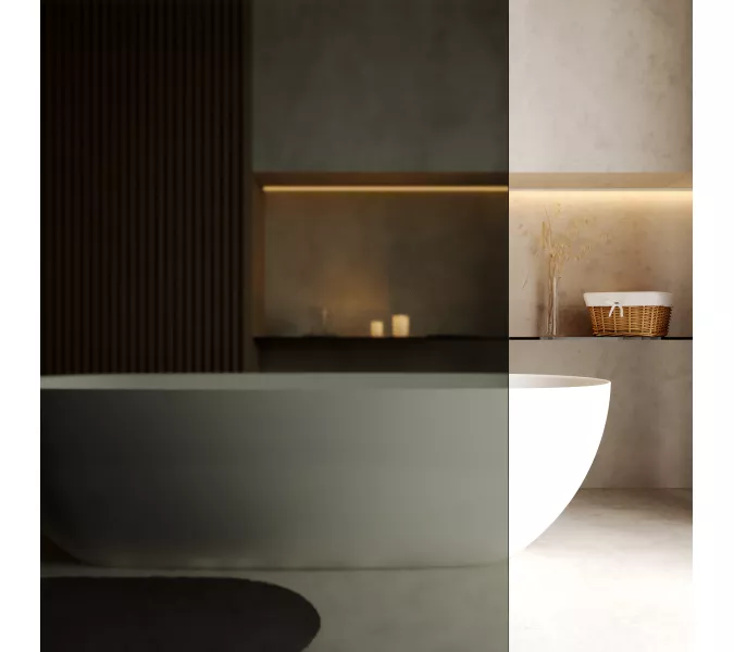 Душевая перегородка WasserKRAFT Rur 30W BG-TG тонирован/мат. золото, Цвет стекла: тонированное, Цвет профиля: Золото, Цвет профиля (вариация): Матовое золото, Выбрать размер: 110, изображение 4