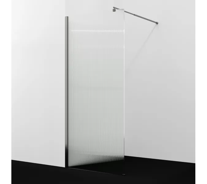 Душевая перегородка WasserKRAFT Rur 30W GR-FL ребристое/графит, Цвет стекла: ребристое, Цвет профиля: Серый, Цвет профиля (вариация): Графит, Выбрать размер: 100