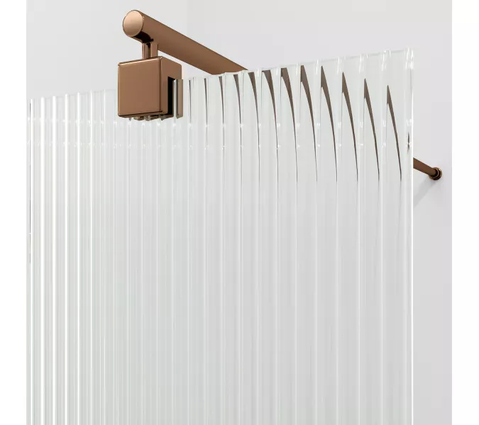 Душевая перегородка WasserKRAFT Rur 30W RG-FL ребристое/розовое золото, Цвет стекла: ребристое, Цвет профиля: Розовое золото, Цвет профиля (вариация): Розовое золото, Выбрать размер: 120, изображение 3