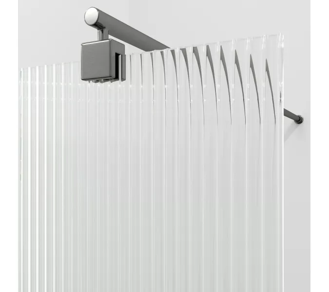 Душевая перегородка WasserKRAFT Rur 30W GR-FL ребристое/графит, Цвет стекла: ребристое, Цвет профиля: Серый, Цвет профиля (вариация): Графит, Выбрать размер: 100, изображение 2