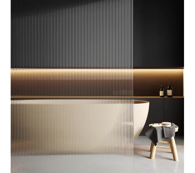 Душевая перегородка WasserKRAFT Rur 30W RG-FL ребристое/розовое золото, Цвет стекла: ребристое, Цвет профиля: Розовое золото, Цвет профиля (вариация): Розовое золото, Выбрать размер: 120, изображение 4