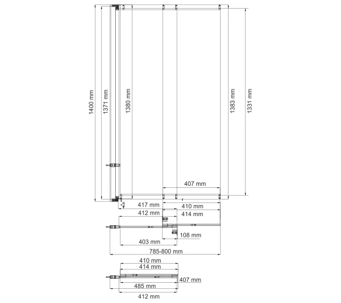Стеклянная шторка WasserKRAFT Schunter 82S02-80, изображение 3