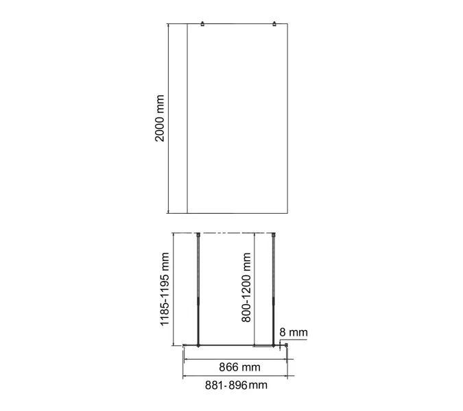 Душевая перегородка WasserKRAFT Rur 30W GR-MR зеркальное/графит, Цвет стекла: зеркальное, Цвет профиля: Серый, Цвет профиля (вариация): Графит, Выбрать размер: 90, изображение 9