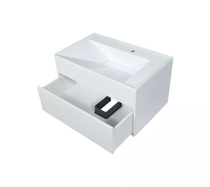 Тумба подвесная Uperwood Lotus Premium белая, Выбрать цвет: Белый матовый, Выбрать размер: 80, изображение 9