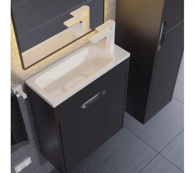 Тумба подвесная Uperwood Modul , черная матовая, Выбрать цвет: Черный матовый, Выбрать размер: 50, изображение 4