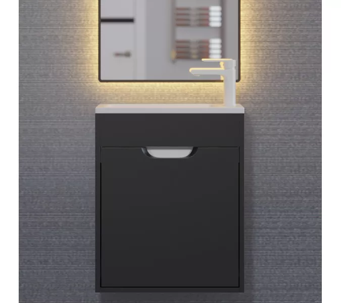 Тумба подвесная Uperwood Modul , черная матовая, Выбрать цвет: Черный матовый, Выбрать размер: 50, изображение 2