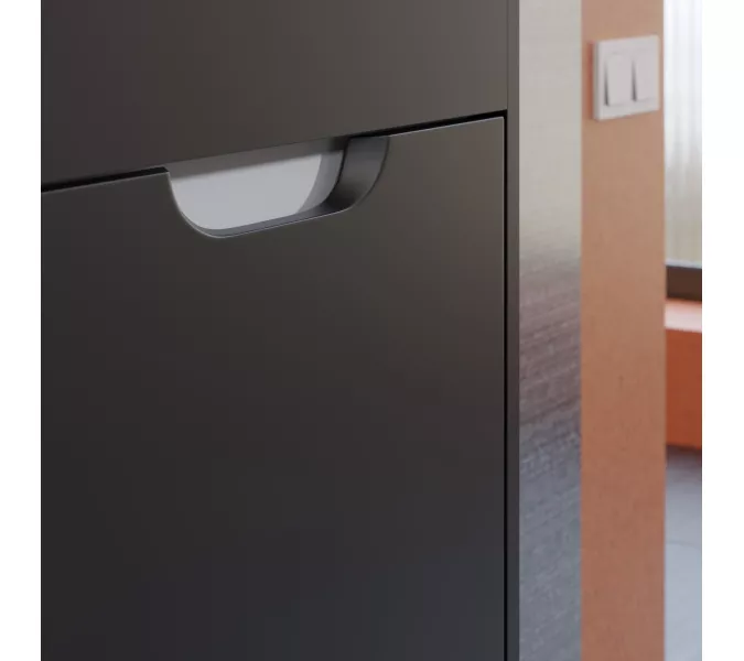 Тумба подвесная Uperwood Modul , черная матовая, Выбрать цвет: Черный матовый, Выбрать размер: 50, изображение 6