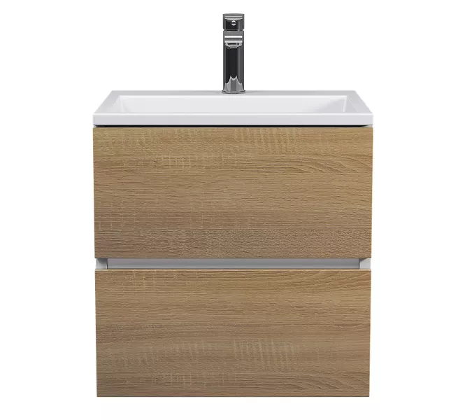 Тумба подвесная  Uperwood Barsa,  белая/дуб сонома, Выбрать цвет: Белый/дуб сонома, Выбрать размер: 50, изображение 7