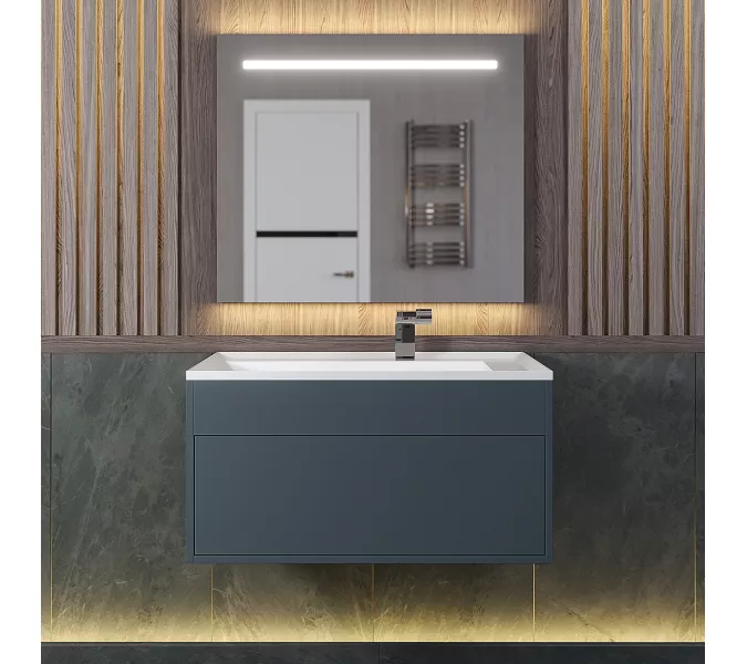 Тумба  подвесная Uperwood Lotus Premium  серая, Выбрать цвет: Серый матовый, Выбрать размер: 80, изображение 4