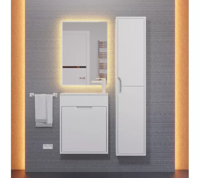 Тумба подвесная Uperwood Modul  белая матовая, Выбрать цвет: Белый матовый, Выбрать размер: 50, изображение 10