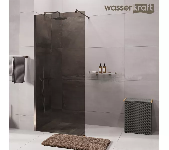 Душевая перегородка WasserKRAFT Rur 30W GR-TG тонирован/графит, Цвет стекла: тонированное, Цвет профиля: Серый, Цвет профиля (вариация): Графит, Выбрать размер: 90