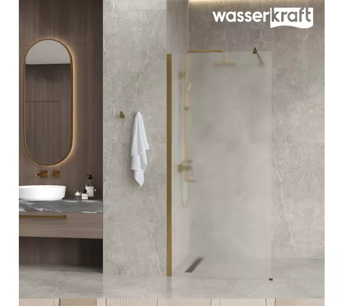 Душевая перегородка WasserKRAFT Rur 30W BG-MG матовое/матовое золото, Цвет стекла: матовое, Цвет профиля: Золото, Цвет профиля (вариация): Матовое золото, Выбрать размер: 110