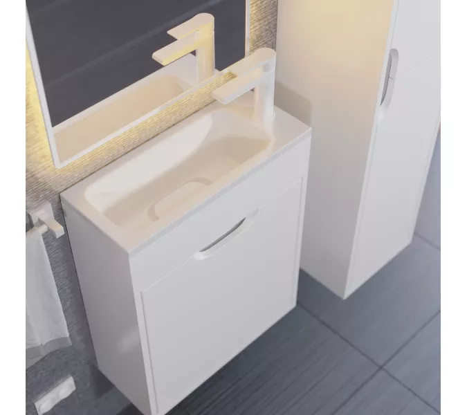 Тумба подвесная Uperwood Modul  белая матовая, Выбрать цвет: Белый матовый, Выбрать размер: 50, изображение 3