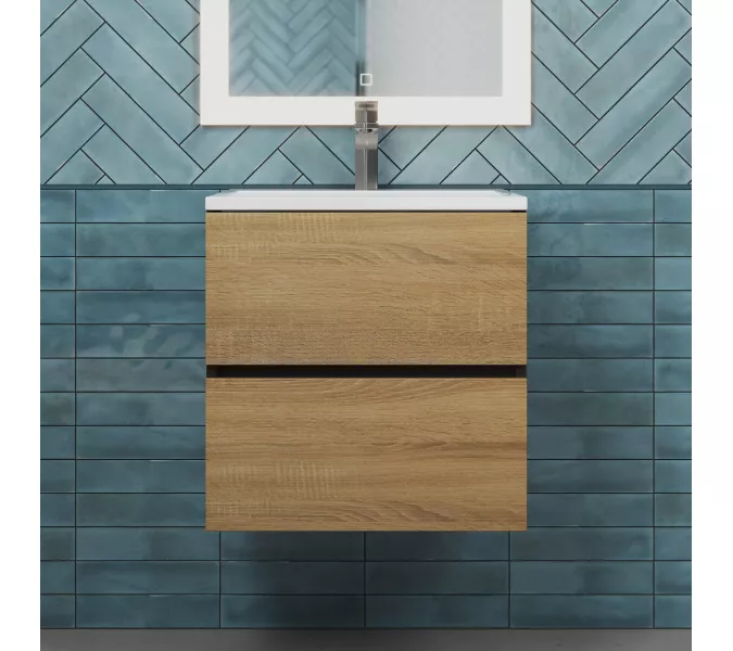 Тумба подвесная  Uperwood Barsa  черная/дуб сонома, Выбрать цвет: Черный/дуб сонома, Выбрать размер: 50, изображение 2