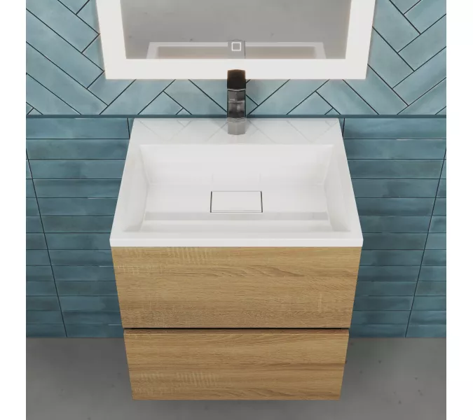 Тумба подвесная  Uperwood Barsa  черная/дуб сонома, Выбрать цвет: Черный/дуб сонома, Выбрать размер: 50, изображение 5